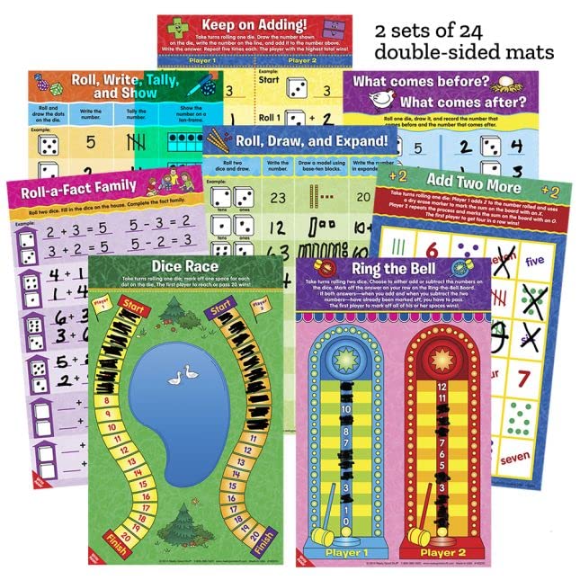 Really Good Stuff Math Mats Dice Games - 12 Mats - Image 7