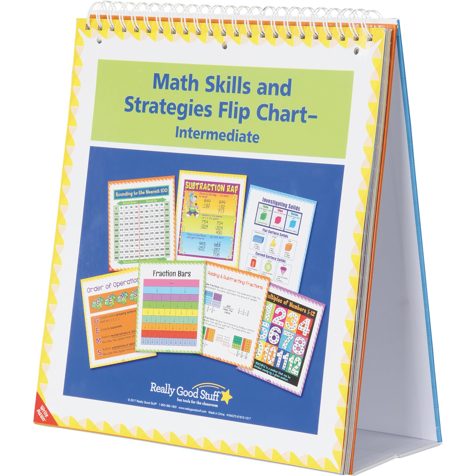 Really Good Stuff Math Skills And Strategies Flip Chart - Intermediate - 1 flip chart