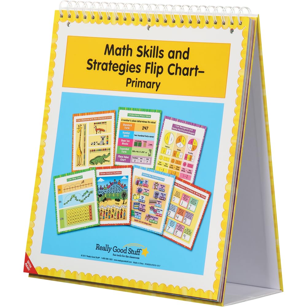 Really Good Stuff Math Skills and Strategies Flip Chart - Primary