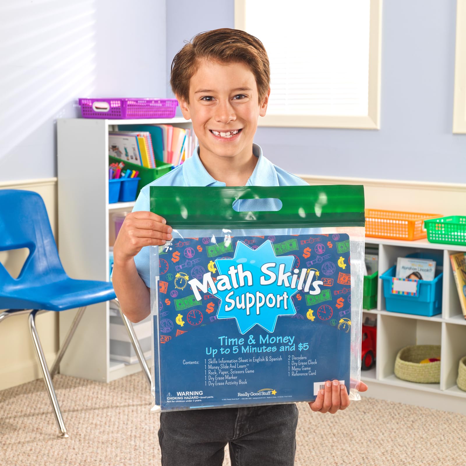 Really Good Stuff Math Skills Kit - Telling Time & Money - Grade K-2 - Image 4