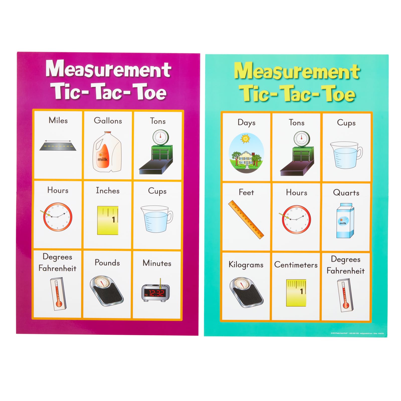 Really Good Stuff Measurement Tic-Tac-Toe Numeracy Center - 1 Kit - Ages 7-8, Grades 2-3 - Image 3