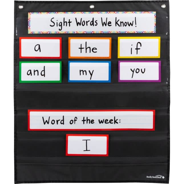 Really Good Stuff Medium Rectangle Pocket Chart Black - 1 Pocket Chart - Image 6