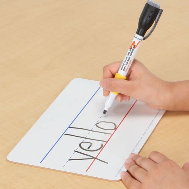 Really Good Stuff Mini Non-Magnetic 9"x 6" 2-Sided Blank and Lined Dry Erase Boards - Set of 12 - Image 4