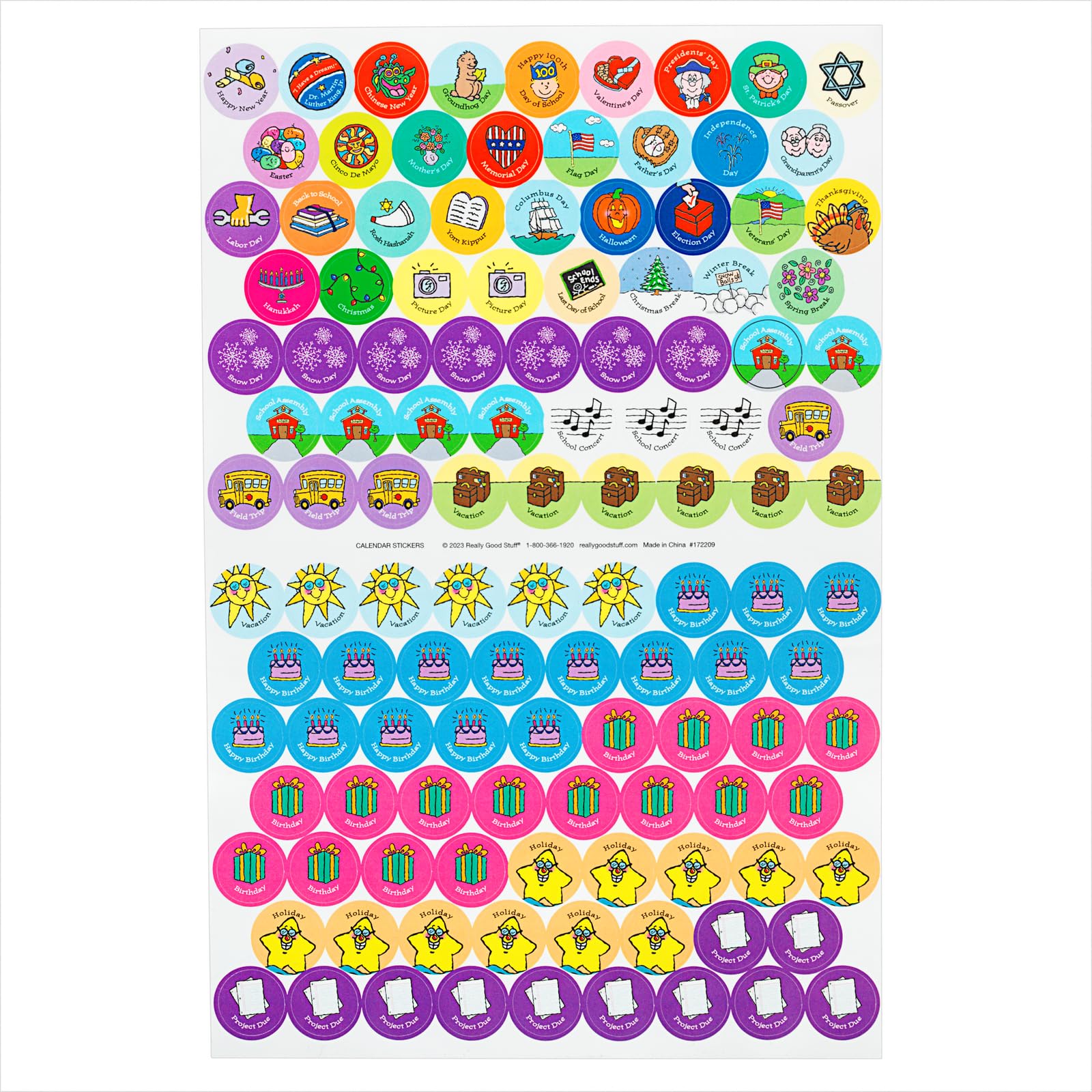 Really Good Stuff Monthly Calendar Pages and Stickers 2023-2024 Double Sided Primary and Intermediate, 22" x 18" Each - Classroom Essentials, Teacher Must Haves - Image 5