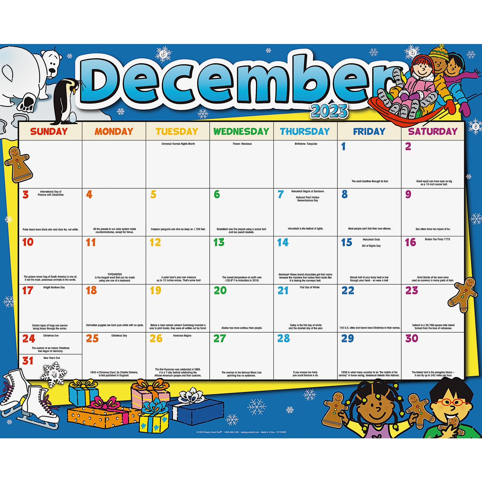 Really Good Stuff Monthly Calendar Pages and Stickers 2023-2024 Double Sided Primary and Intermediate, 22" x 18" Each - Classroom Essentials, Teacher Must Haves - Image 7