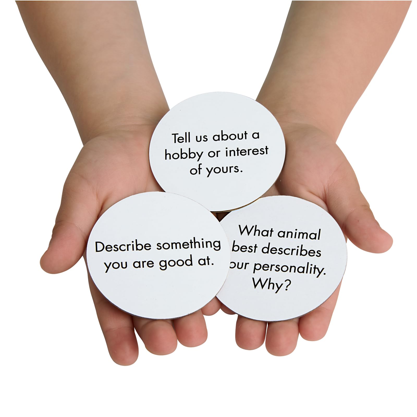 Really Good Stuff Morning Meeting Chips for Kids - Conversation Starters for PreK through Elementary Classrooms - Students Learn & Improve Communication, Listening, & Vocabulary Skills - Sturdy & Waterproof - Included: 40 Unique Meeting Chips, 6cm - Image 4