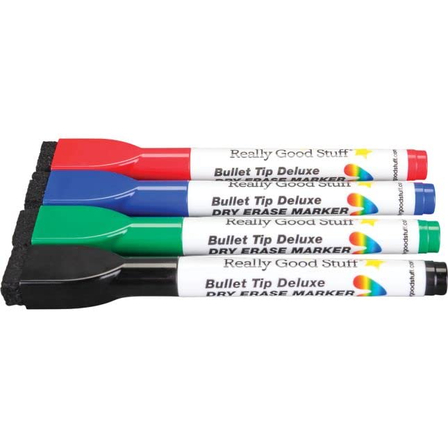 Really Good Stuff Multi-Color Bullet Tip Deluxe Dry Erase Markers - 12 markers - Image 3