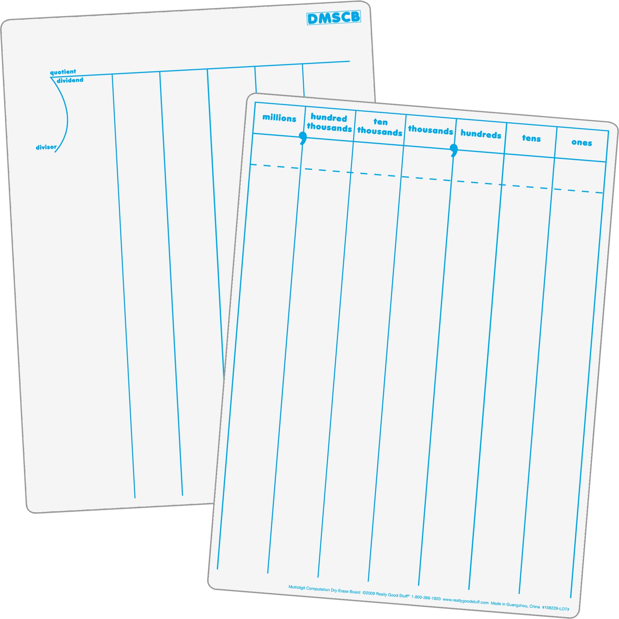 Really Good Stuff Multi-Digit Computation Dry Erase Board Set - 6 Boards