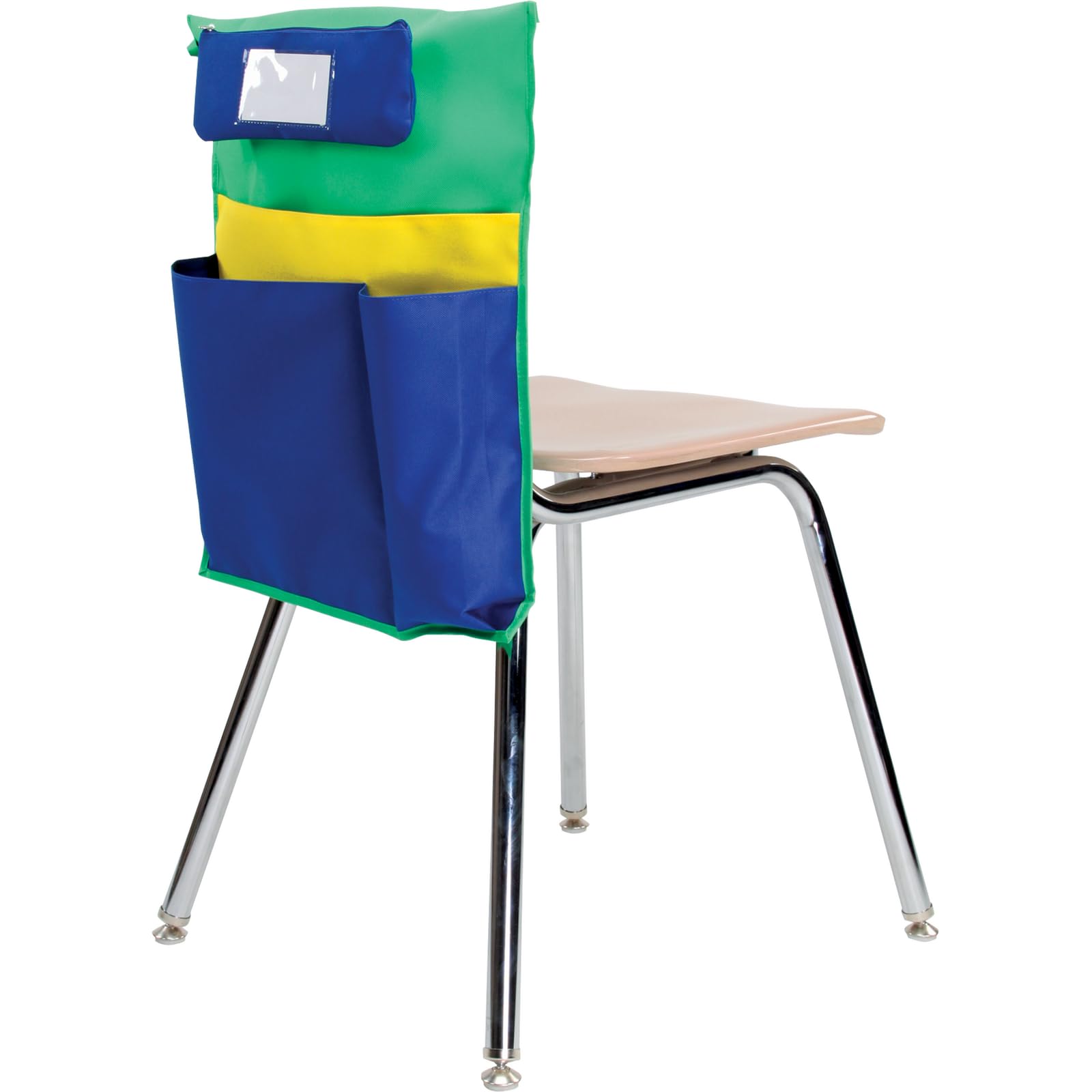 Really Good Stuff Multi-Pocket Chair Pockets with Pencil Case and Water Bottle Holder – 6 Pack – Green/Blue | Classroom Essentials & Must Haves, Seat Sacks for Students, Desk Organizer, Storage Bag - Image 4