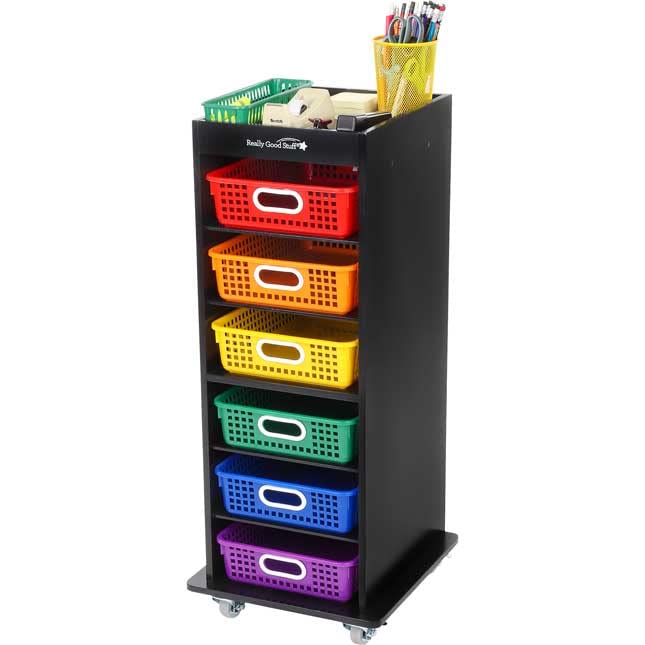 Really Good Stuff Multi Use Rolling Organizer with 6 Shelves - Image 2