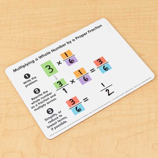 Really Good Stuff Multiplying Proper Fractions Dry Erase Boards - 6 Boards - Image 4