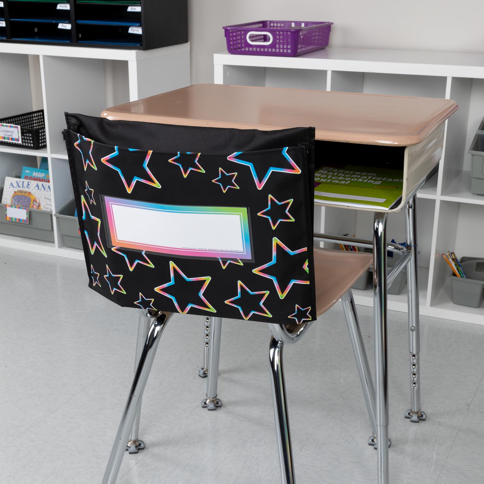 Really Good Stuff Neon Pop Store More Deep-Pocket Chair Pockets ? 6 Pack - Image 3