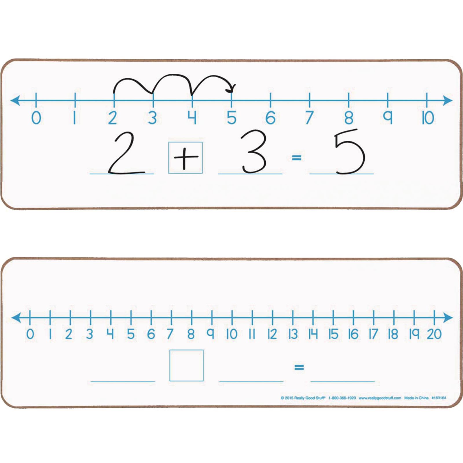 Really Good Stuff Number Line Dry Erase Boards – Two-Sided Boards Feature 0-10 Number Line On One Side, 0-20 On The Other, Write and Wipe, 12”x4” (Set of 6), Number Line for Students