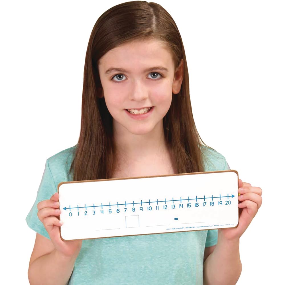 Really Good Stuff Number Line Dry Erase Boards – Two-Sided Boards Feature 0-10 Number Line On One Side, 0-20 On The Other, Write and Wipe, 12”x4” (Set of 6), Number Line for Students - Image 3