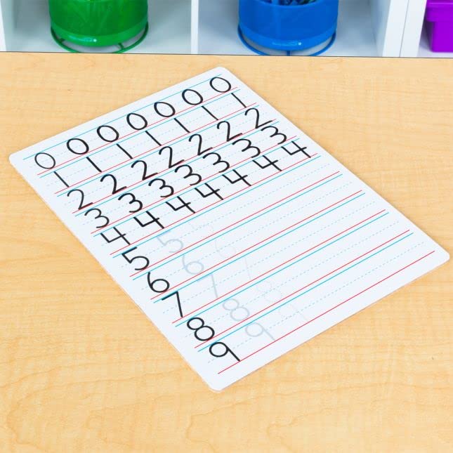 Really Good Stuff Numbers and Shapes, Non-Magnetic, 2-Sided Dry Erase Boards Set of 6 - Image 5
