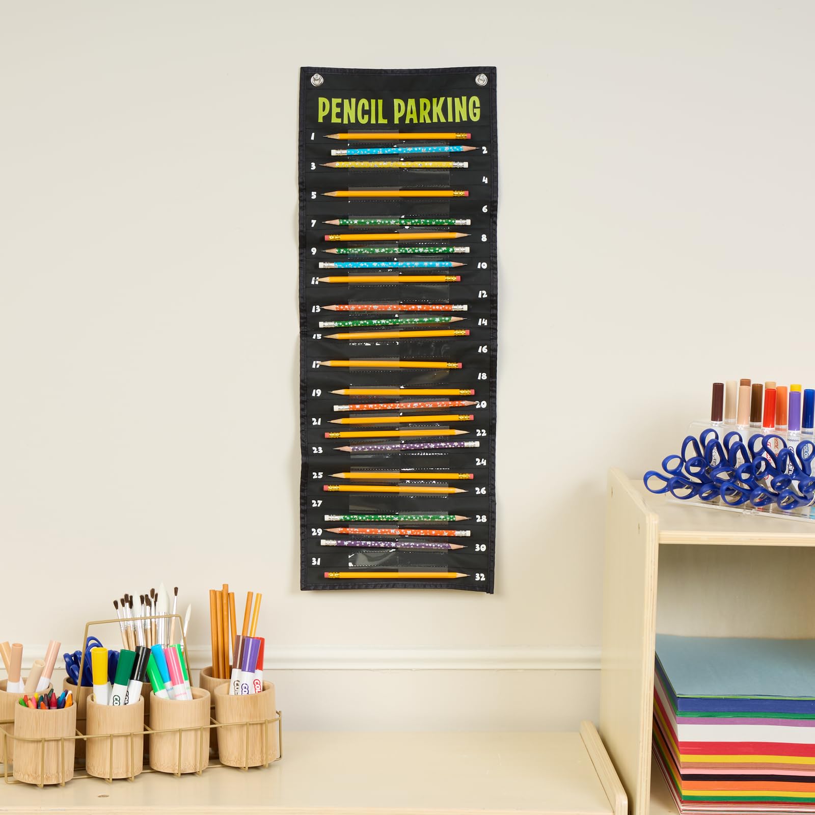 Really Good Stuff Pencil Solution Pocket Chart-Numbered Pencil Dispenser-Hanging Organizer for the Classroom-Storage Supplies for Teachers - Image 7