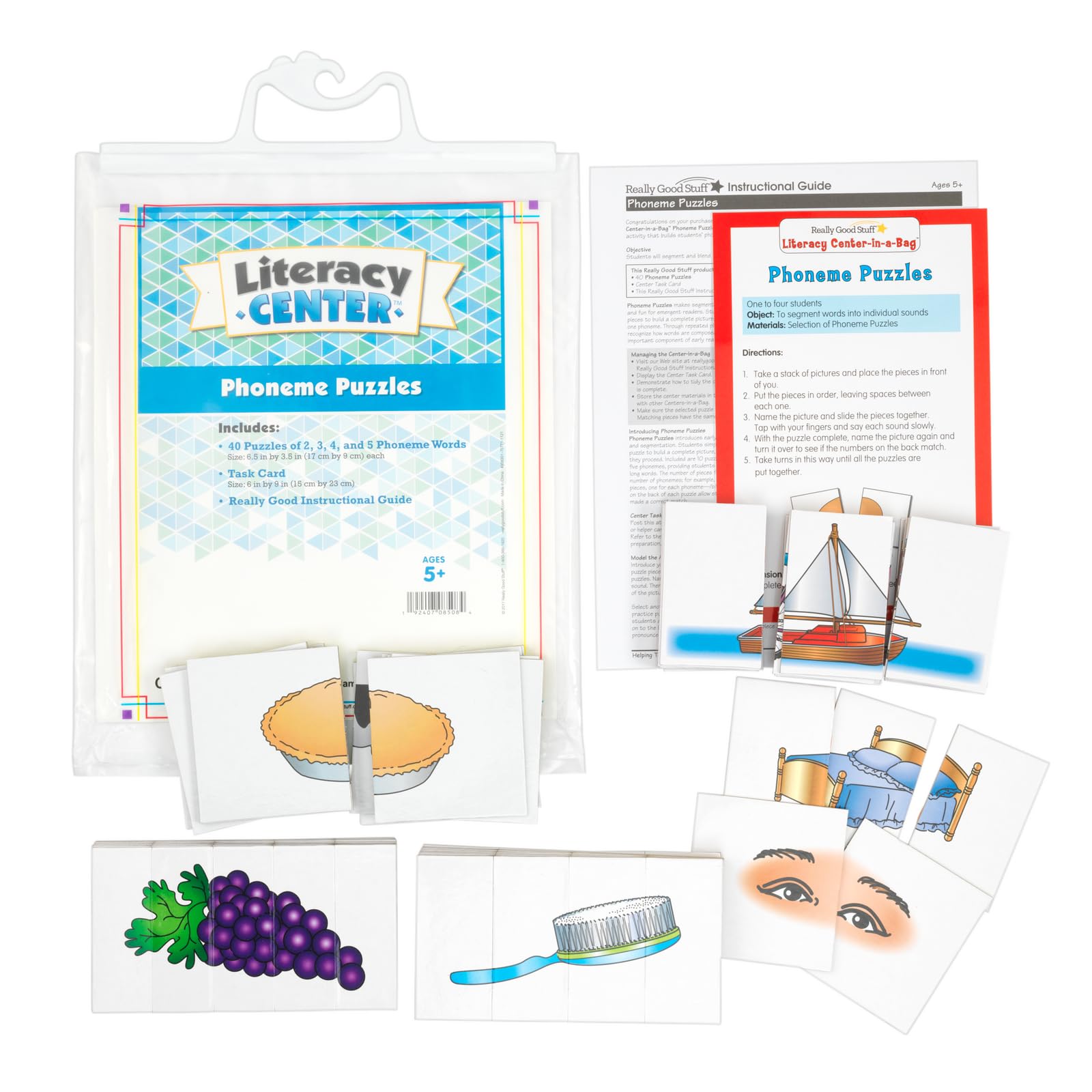 Really Good Stuff Phoneme Puzzles Literacy Center Grades K-1-1 Literacy Center