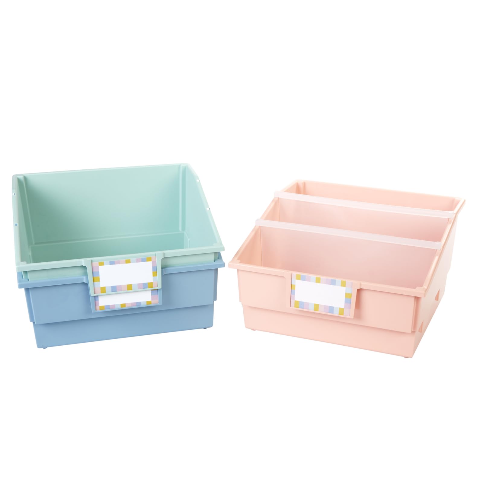Really Good Stuff Picture Book Classroom Library Bins with Dividers - 6 Pack - Boho - Image 7