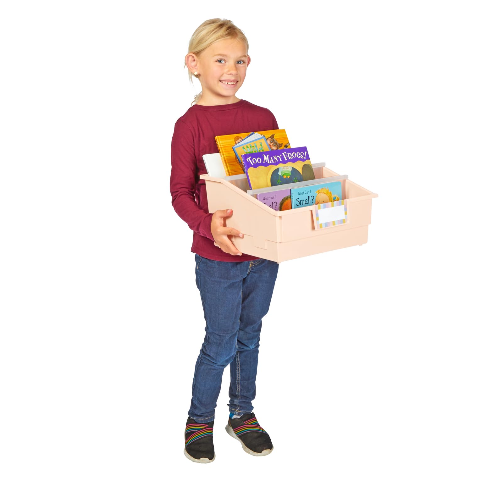 Really Good Stuff Picture Book Classroom Library Bins with Dividers - 6 Pack - Boho - Image 8