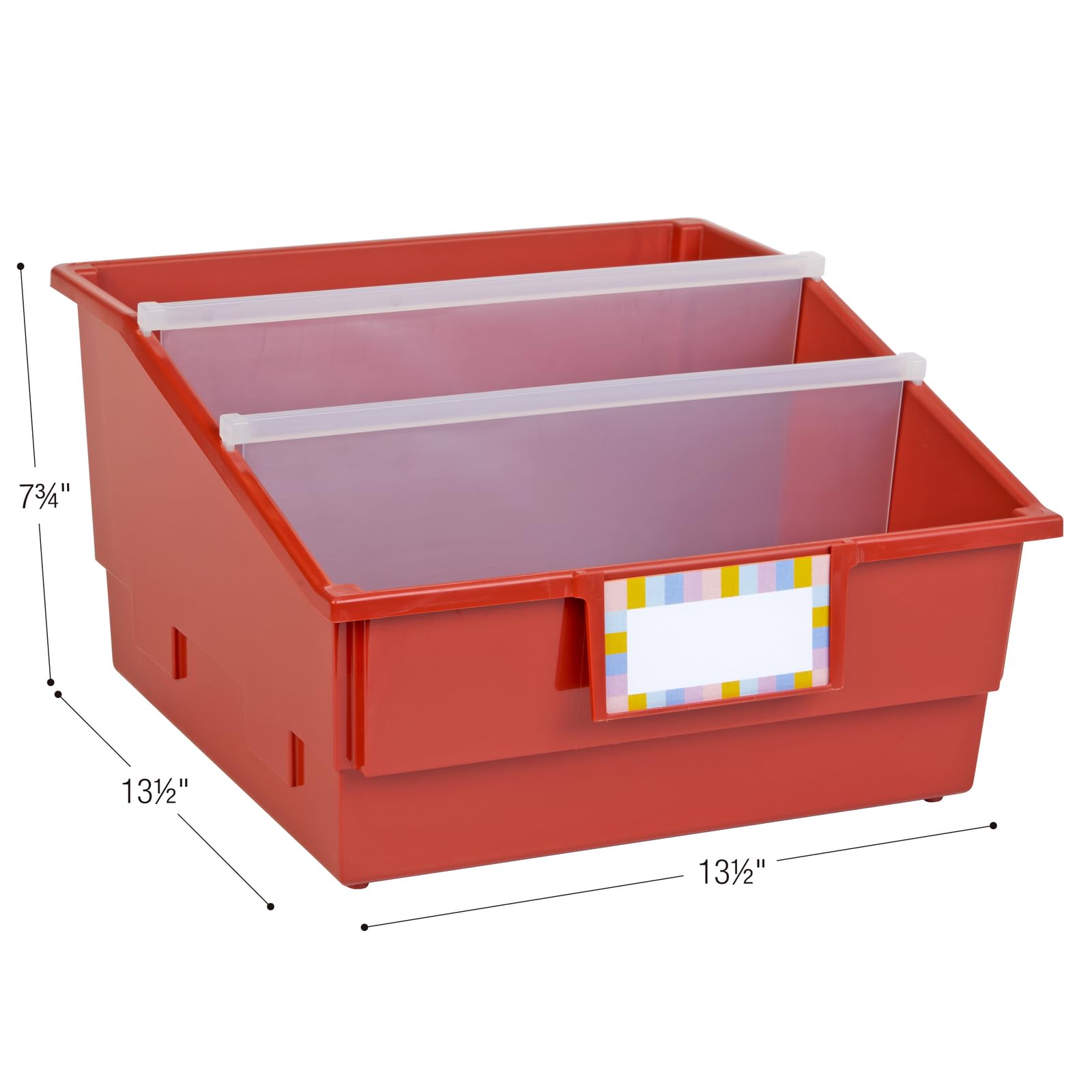 Really Good Stuff Picture Book Classroom Library Bins with Dividers - 6 Pack - Clay - Image 4
