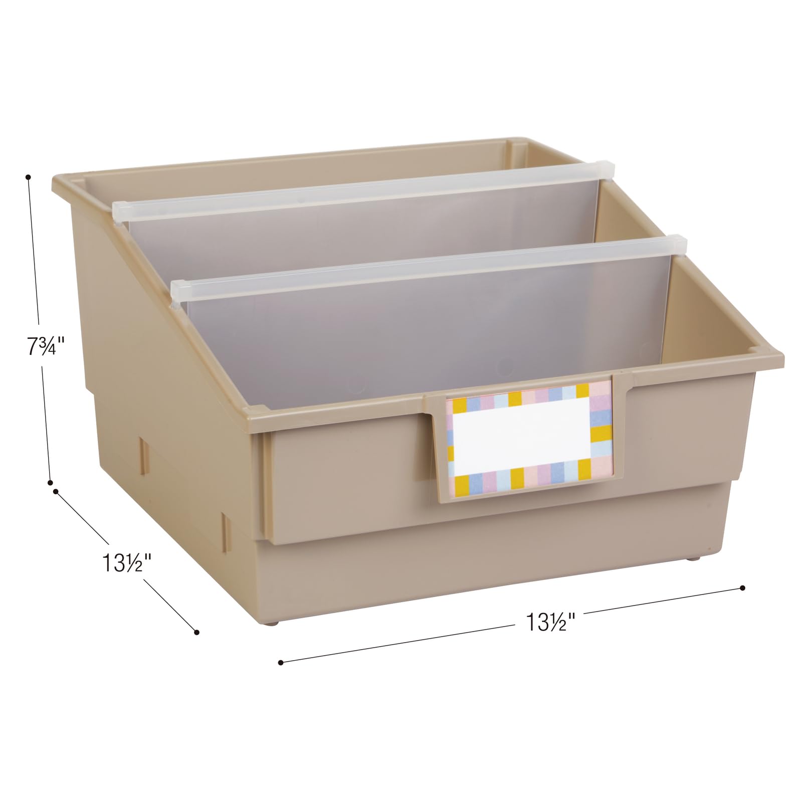 Really Good Stuff Picture Book Classroom Library Bins with Dividers - 6 Pack - Boho - Image 11