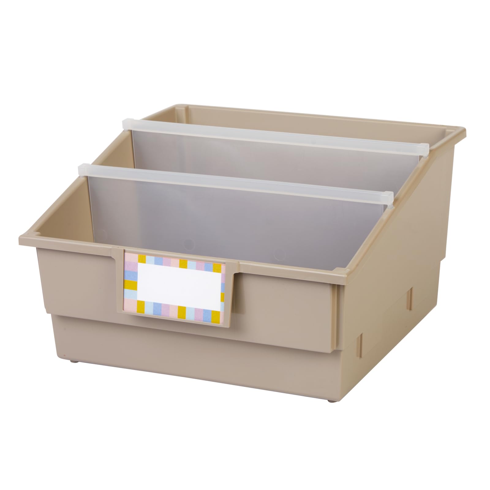 Really Good Stuff Picture Book Classroom Library Bins with Dividers - 6 Pack - Tan - Image 7