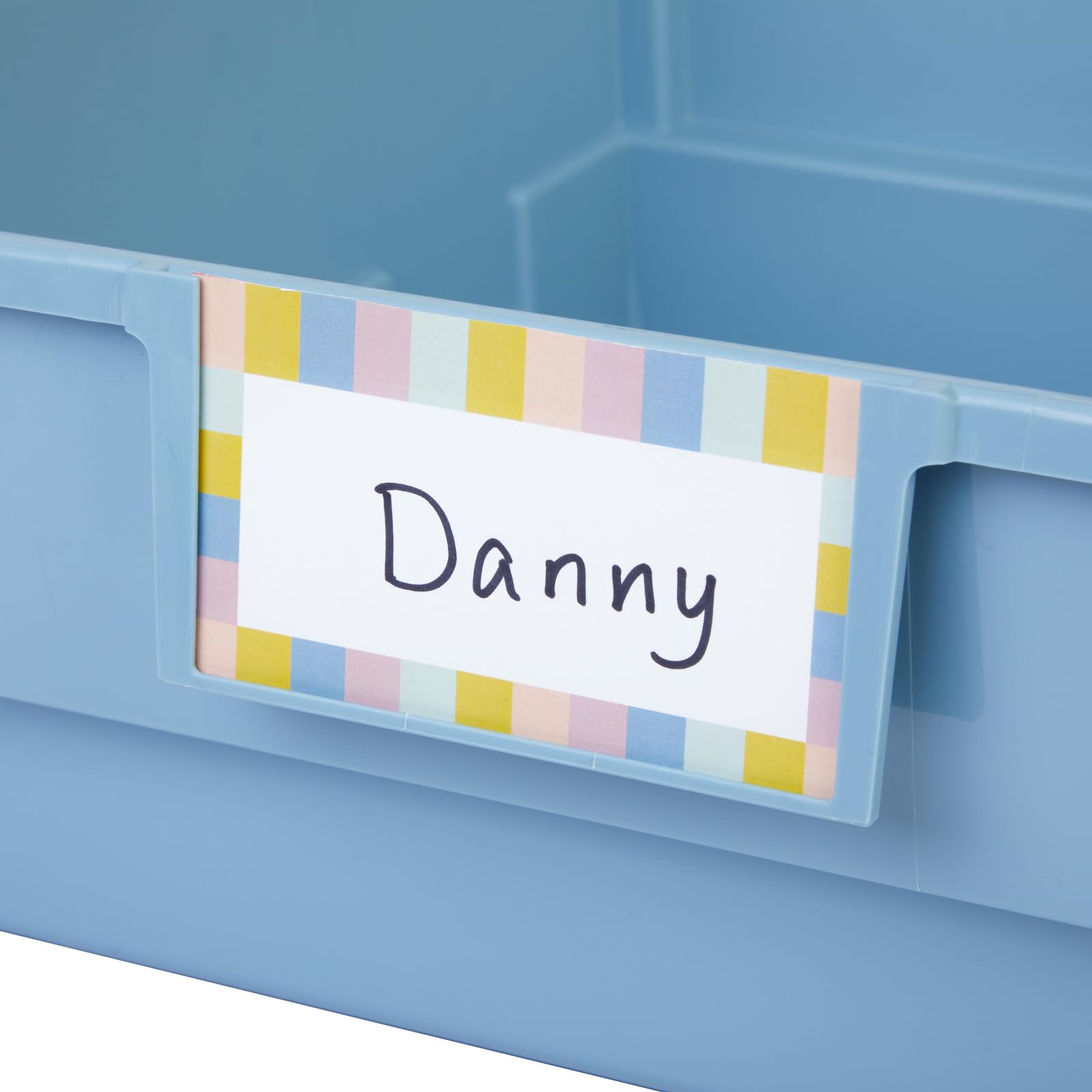 Really Good Stuff Picture Book Classroom Library Bins with Dividers - 6 Pack - Smoke Blue - Image 4