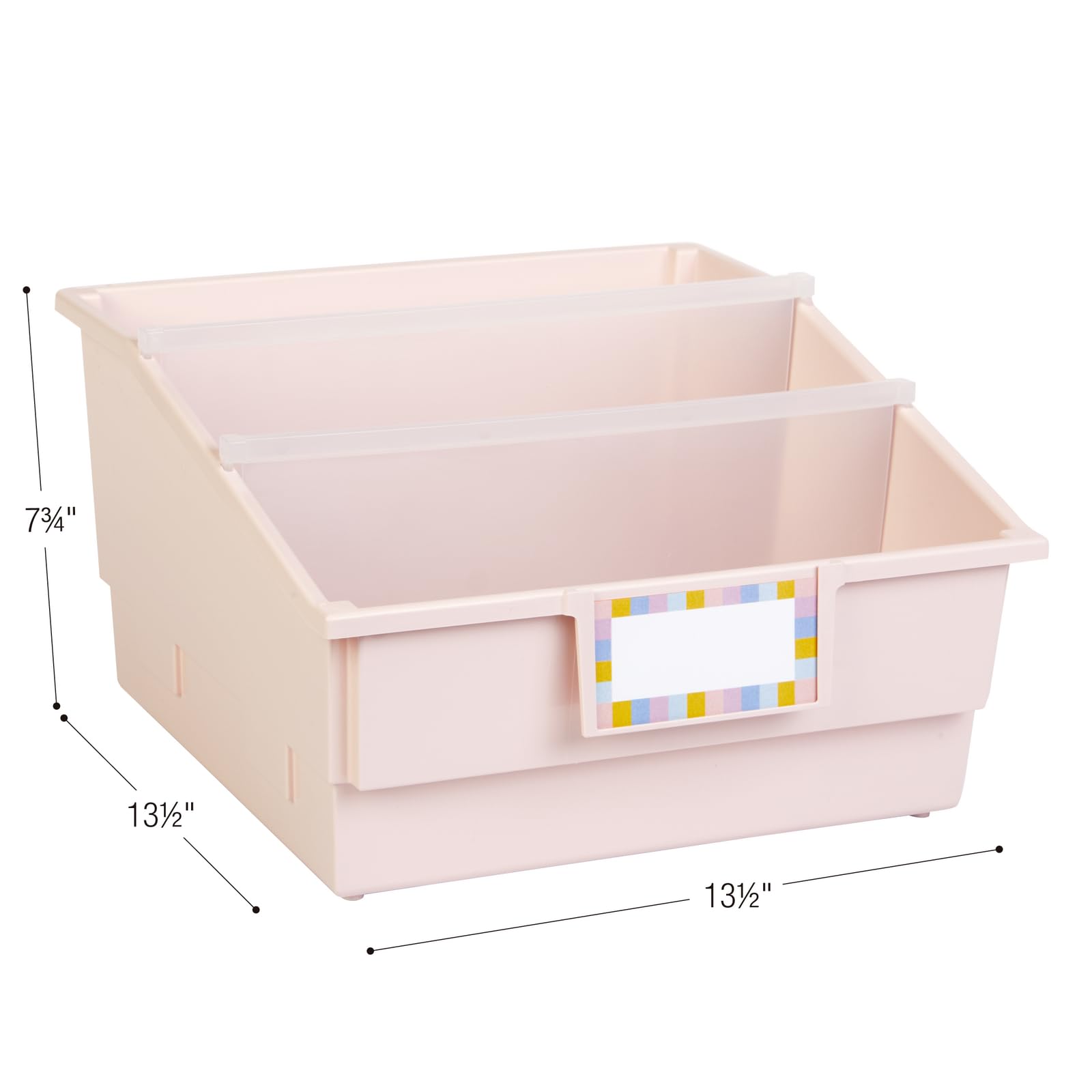 Really Good Stuff Picture Book Classroom Library Bins with Dividers - 6 Pack - Sand - Image 4