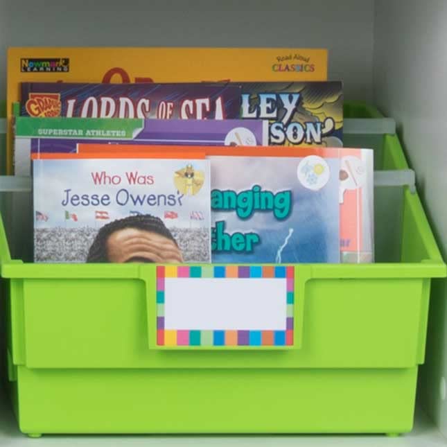 Really Good Stuff Picture Book Library Bins with Dividers - 12-Pack Rainbow - Image 4