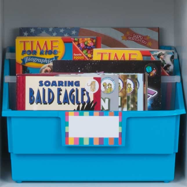 Really Good Stuff Picture Book Library Bins with Dividers - 12-Pack Rainbow - Image 5