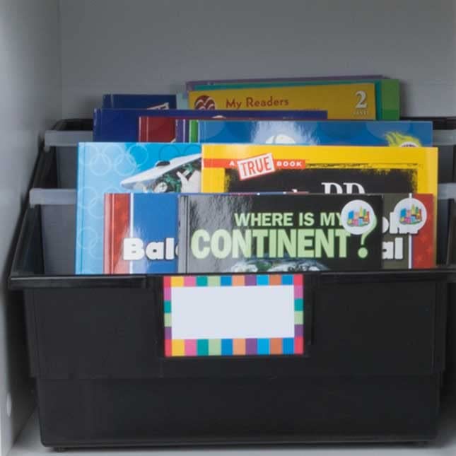 Really Good Stuff Picture Book Library Bins with Dividers - 12-Pack Rainbow - Image 6