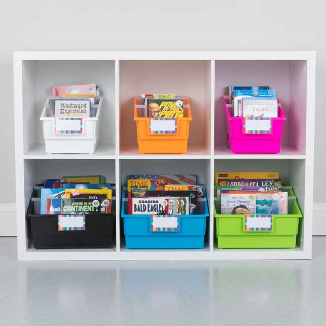 Really Good Stuff Picture Book Library Bins with Dividers - 12-Pack Rainbow - Image 7