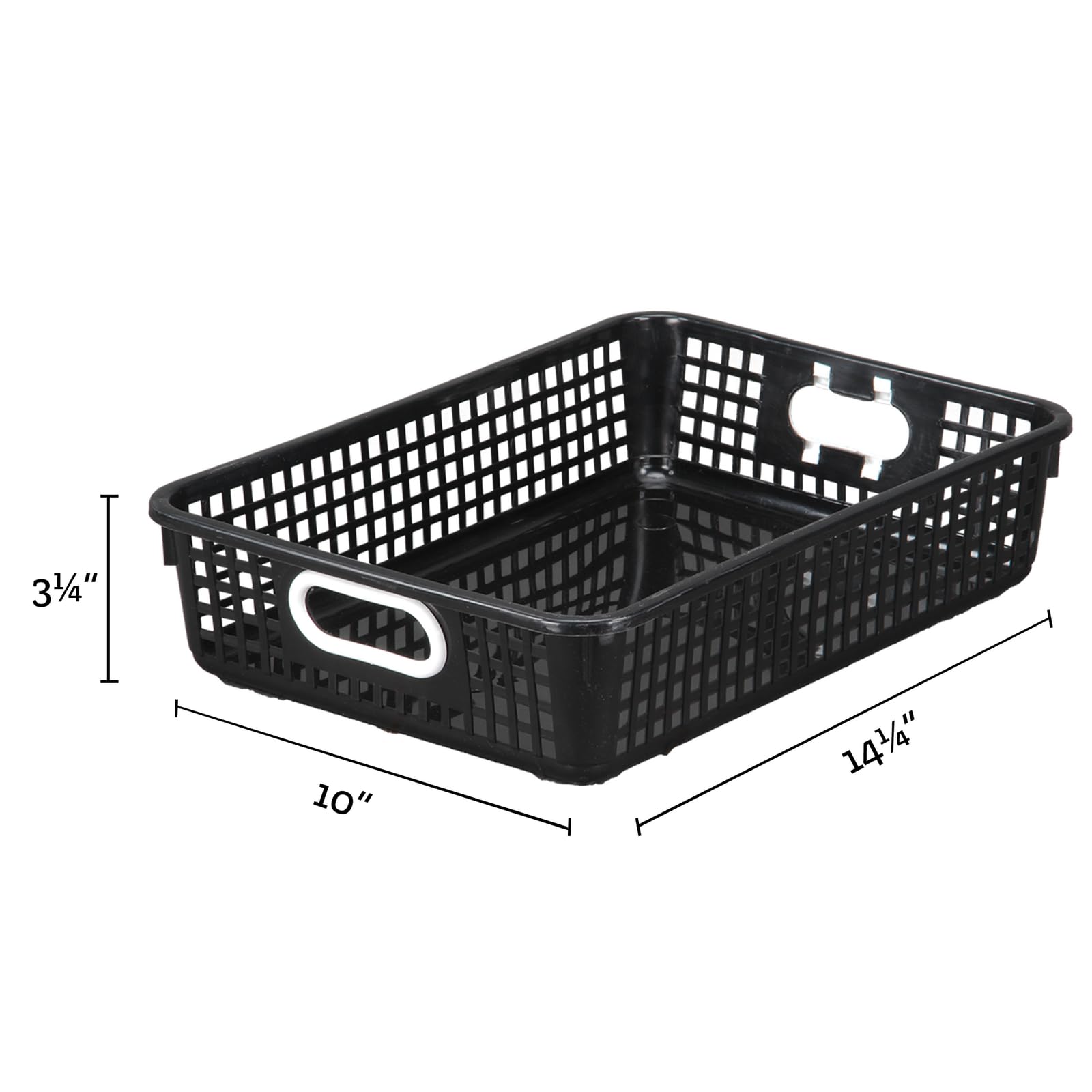 Really Good Stuff Plastic Desktop Paper Storage Baskets for Classroom or Home Use – 14”x10” Plastic Mesh Baskets Keep Papers Crease-Free and Secure – Blue Neon Basket With White Handles (1 Basket) - Image 2