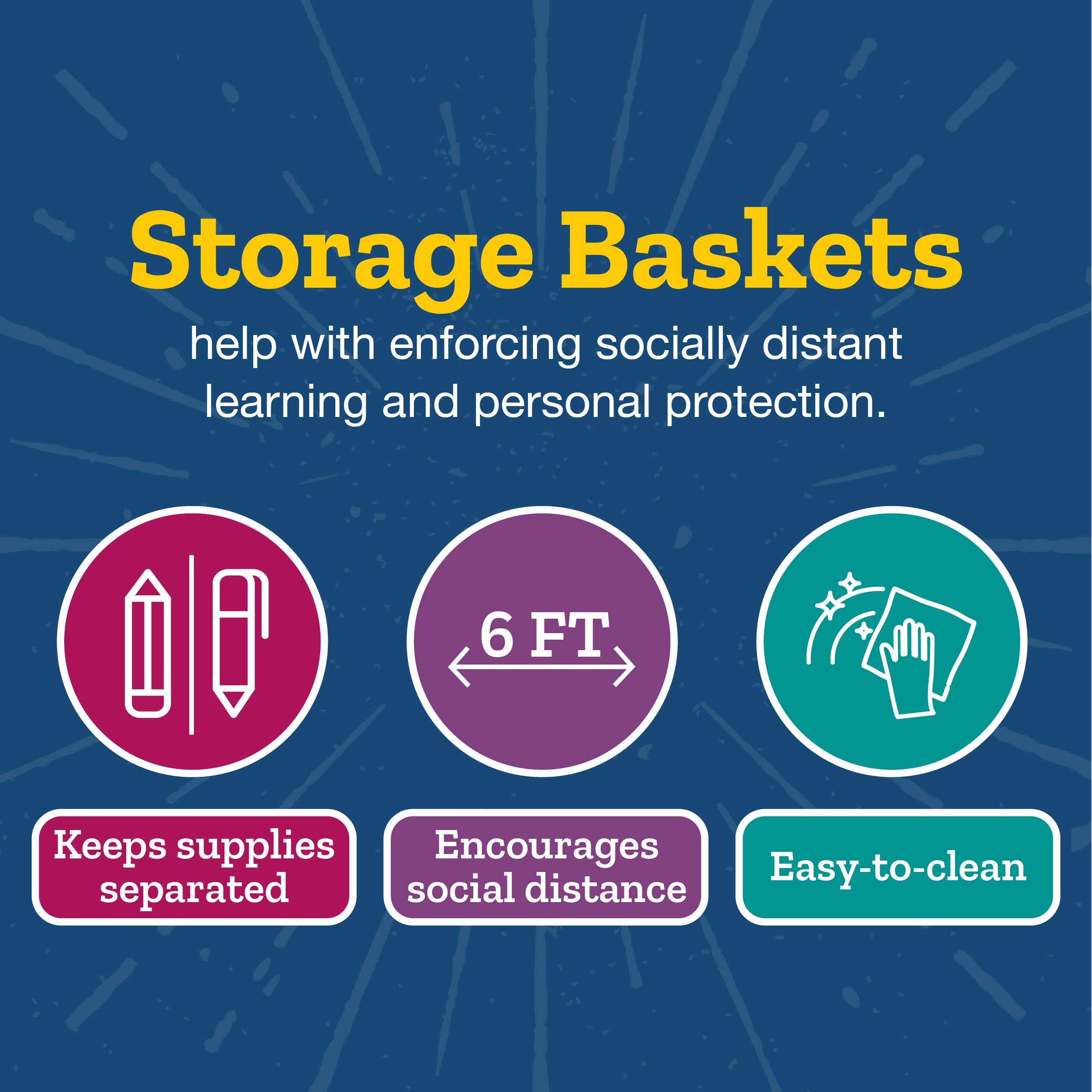 Really Good Stuff Plastic Desktop Paper Storage Baskets for Classroom or Home Use – 14”x10” Plastic Mesh Baskets Keep Papers Crease-Free and Secure – Blue Neon Basket With White Handles (1 Basket) - Image 8
