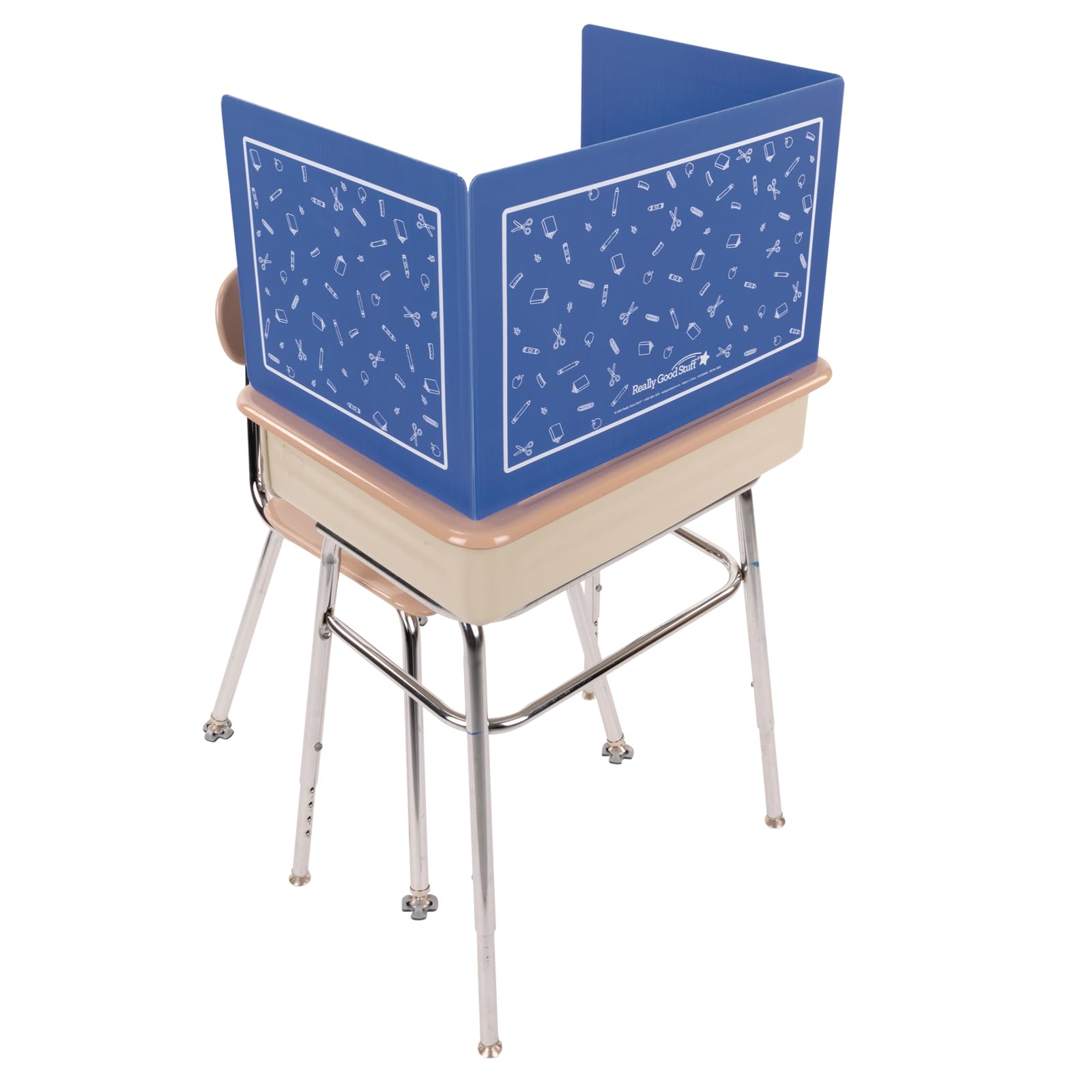Really Good Stuff Plastic Privacy Shields for Student Desks – Single - Large - Study Carrel Reduces Distractions - Keep Eyes from Wandering During Tests, Blue School Tools - Image 5