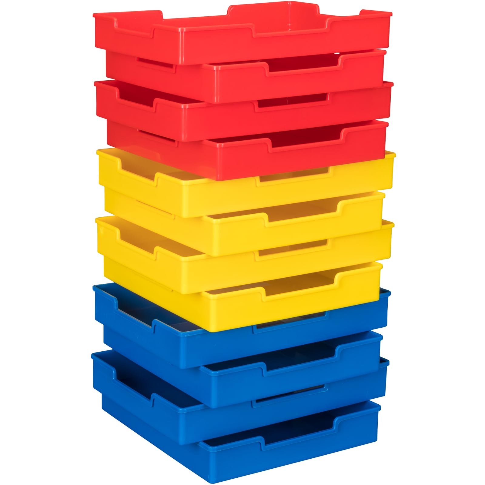 Really Good Stuff Plastic Trays - Set of 12 - Primary Colors