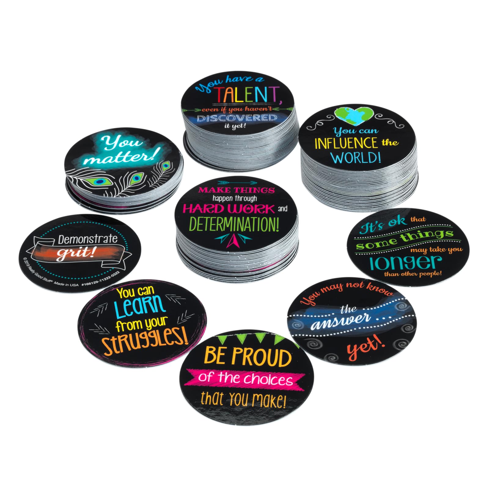 Really Good Stuff Positive Affirmation Chips - 100 Pack with 50 Motivational, Encouragement, Inspirational and Kindness Sayings