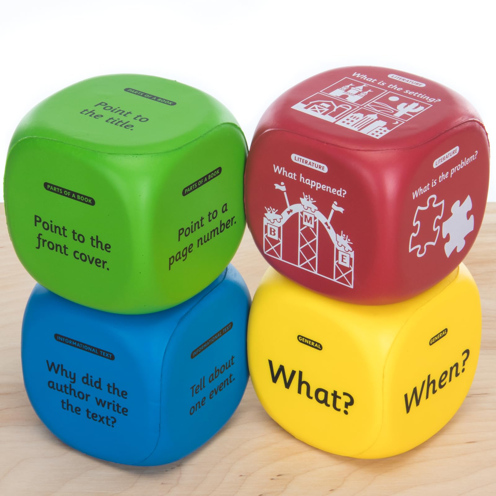 Really Good Stuff Primary Comprehension Cubes - 4 Cubes