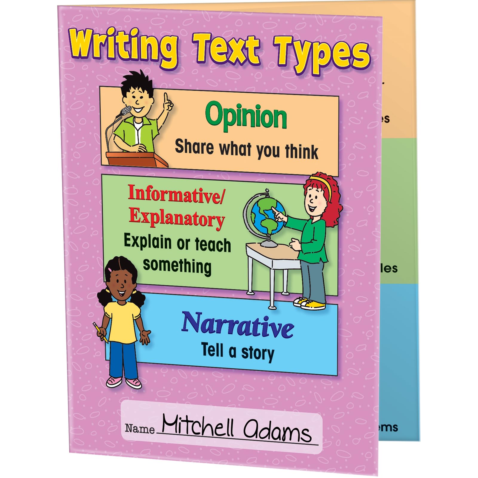 Really Good Stuff Primary Writing Text Types 3-Pocket Folders - 12 folders