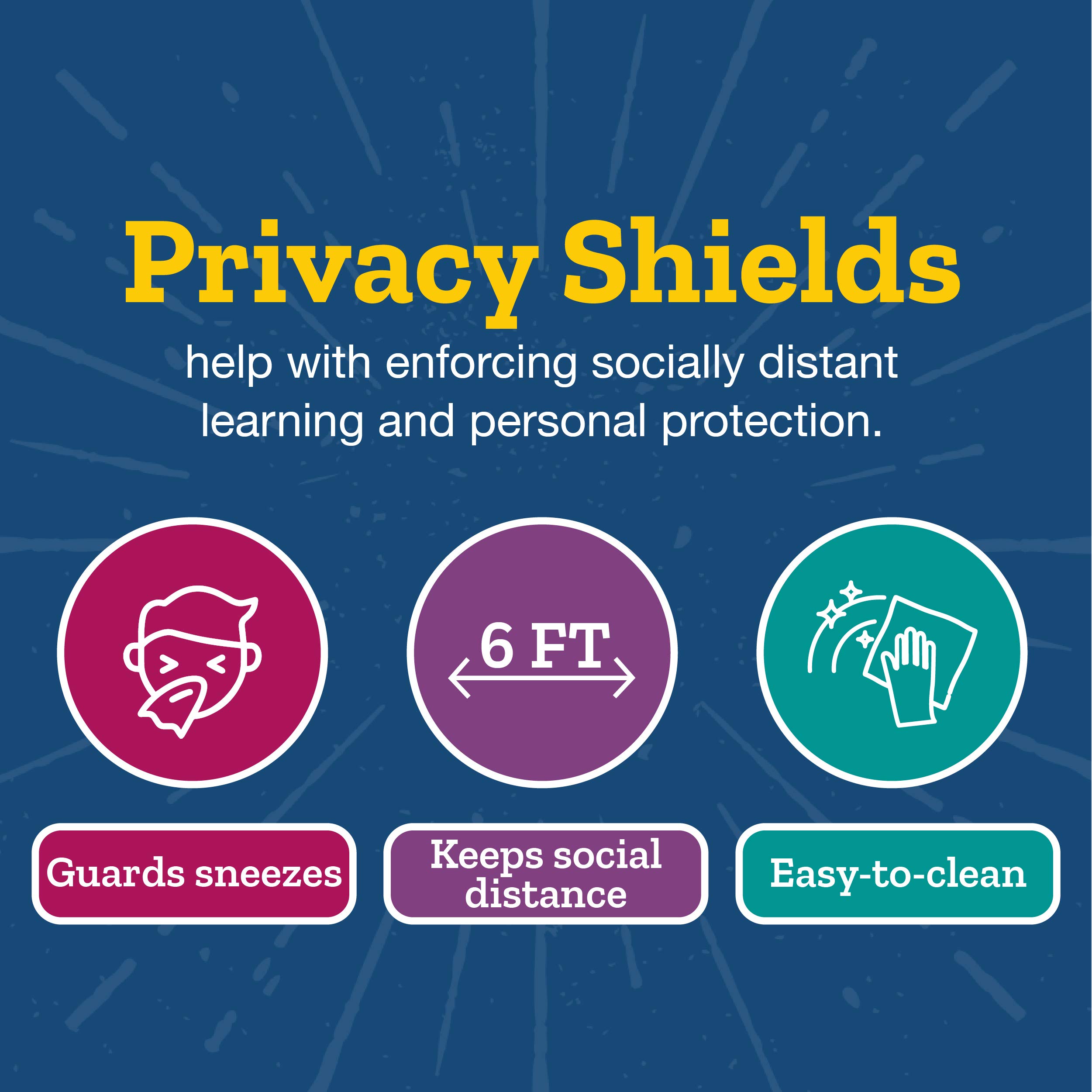 Really Good Stuff Plastic Privacy Shields for Student Desks – Set of 6 - Standard - Study Carrel Reduces Distractions - Keep Eyes from Wandering During Tests, Green with School Supplies Pattern - Image 6