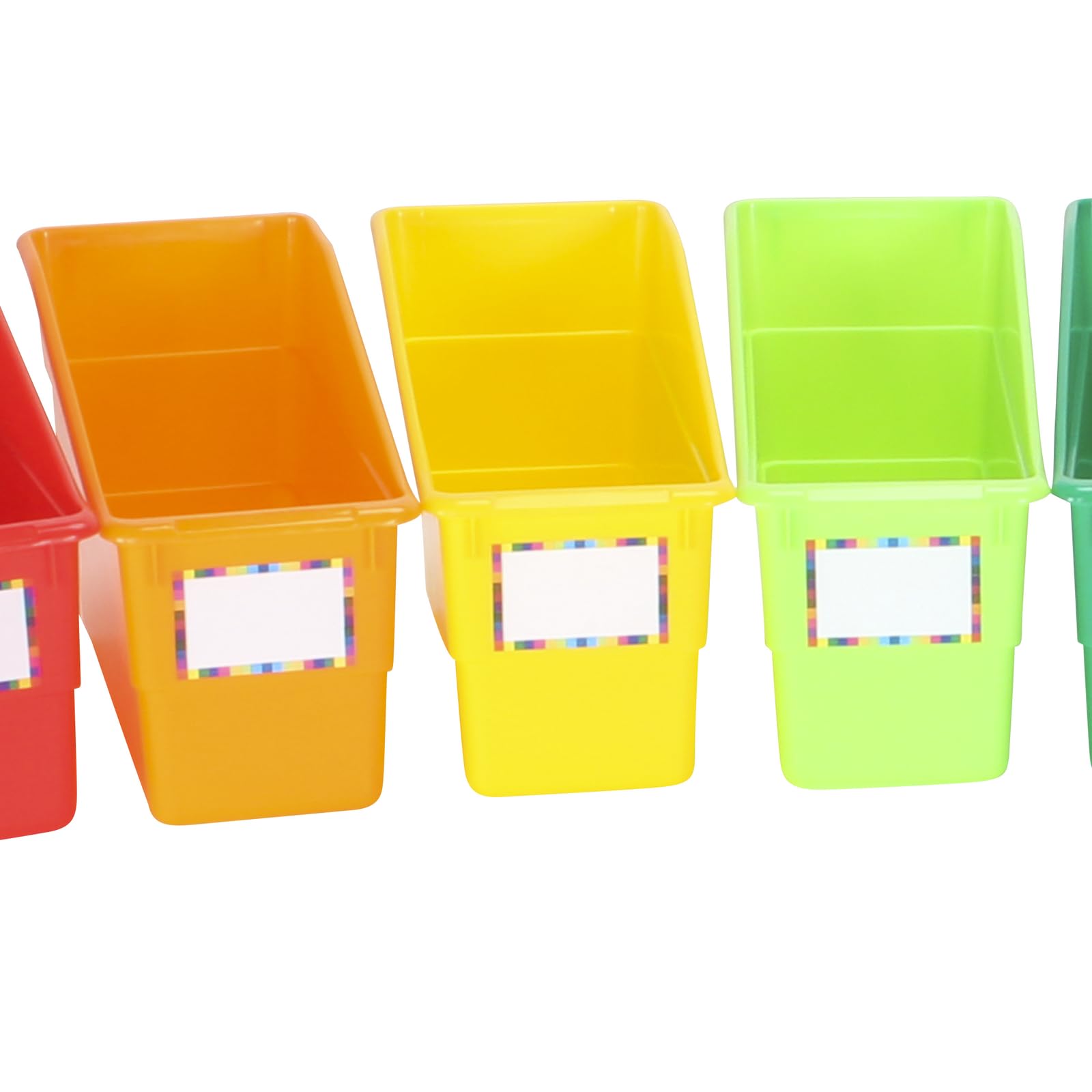 Really Good Stuff Rainbow Organizing Bins, Premium Plastic Book Holders With Name Labels, Vertical Storage & Organization for Classroom & Home, Color Code Files, Books, Binders, Supplies, 12 pk - Image 7
