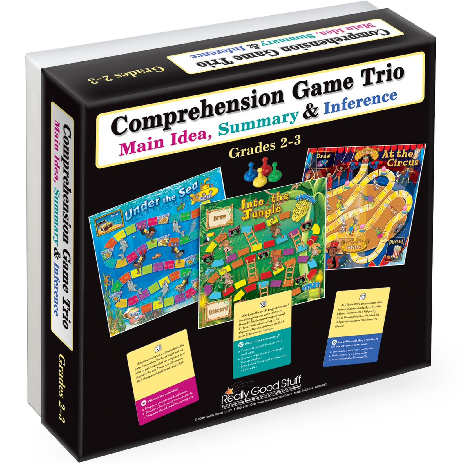 Really Good Stuff Reading Comprehension Game Trio: Main Idea, Summary and Inference - Grades 2-3 - Learning Activities, Homeschool Supplies