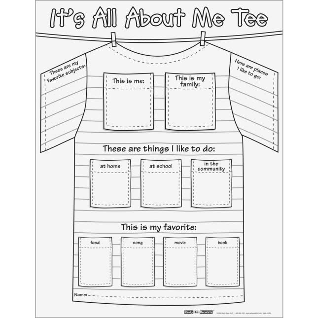 Really Good Stuff Ready-To-Decorate All About Me Tee Posters - 24 posters - Image 3