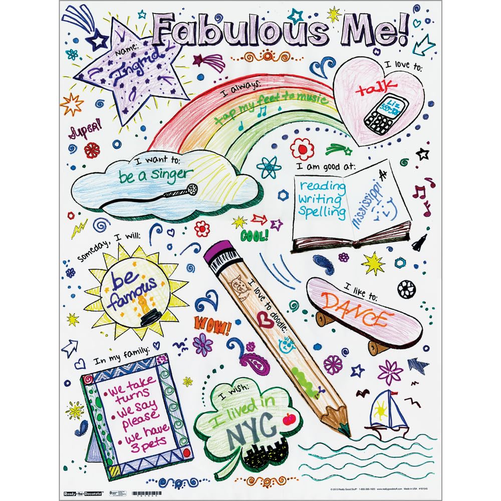 Really Good Stuff Ready-to-Decorate Fabulous Me! Posters - 24 Posters