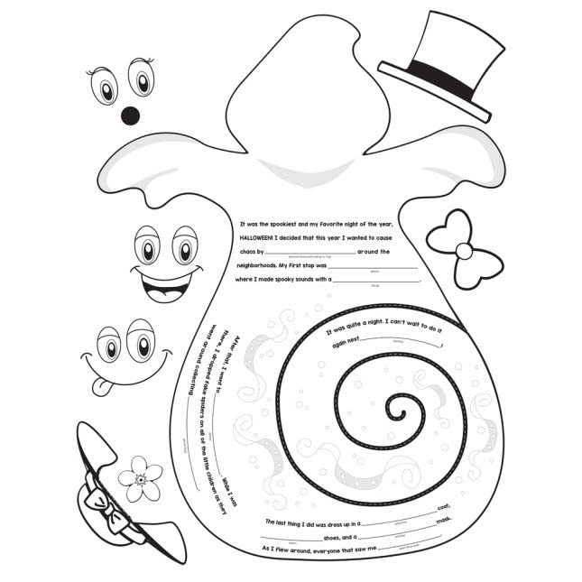Really Good Stuff Ready-to-Decorate Fill-in-The-Blank Ghosts - 24 Posters - Image 5