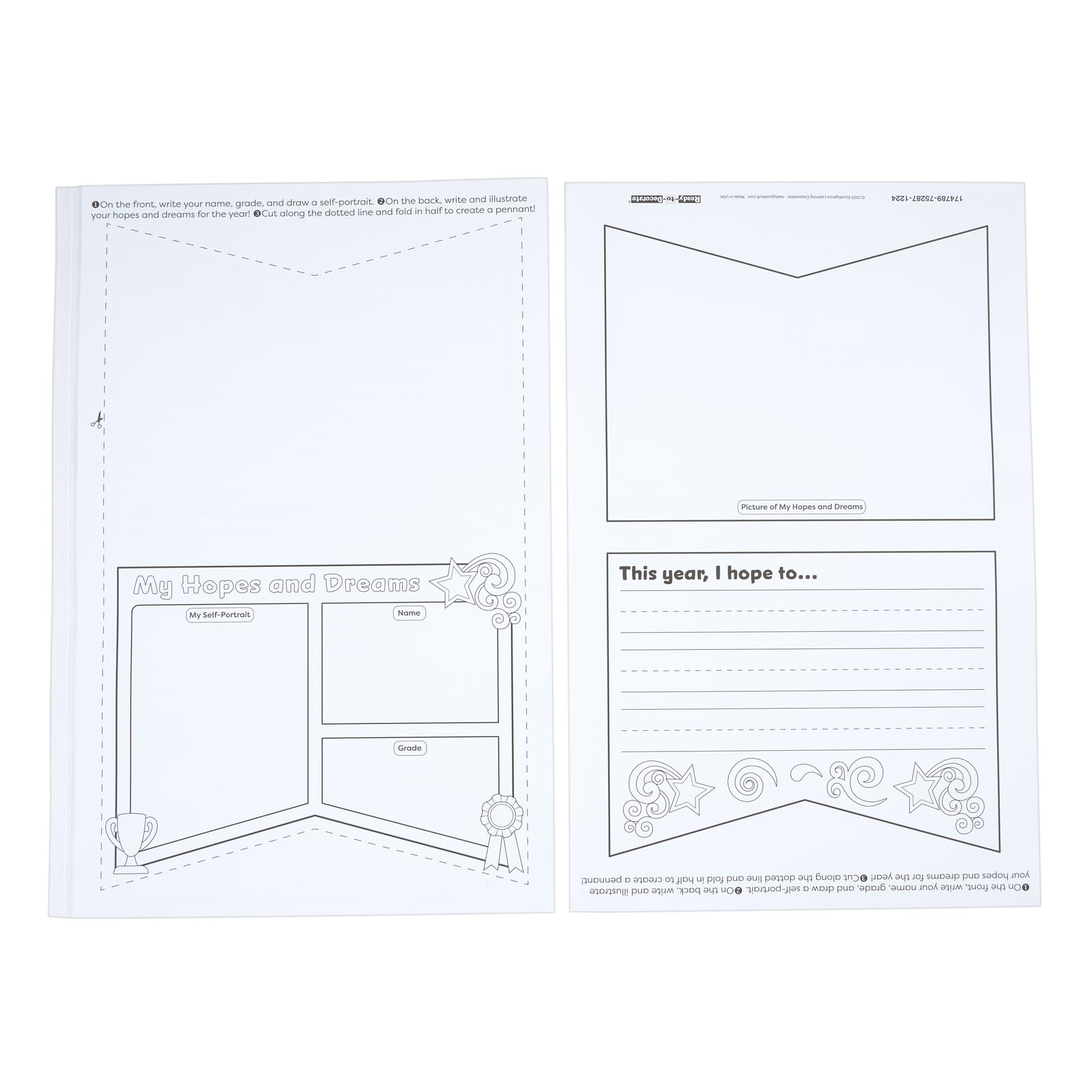 Really Good Stuff Ready-to-Decorate Hopes and Dreams Pennant Posters - Set of 24 - Image 4
