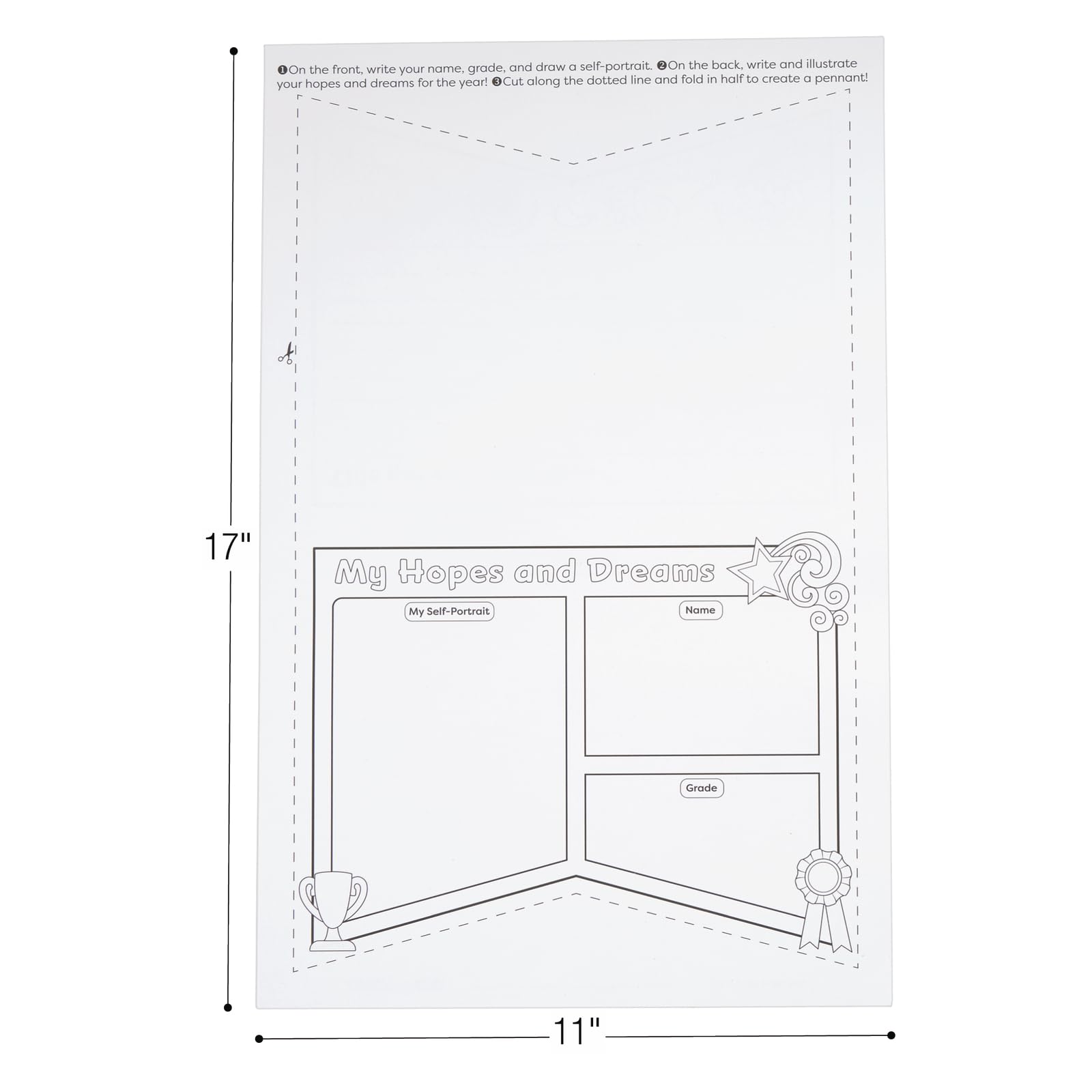 Really Good Stuff Ready-to-Decorate Hopes and Dreams Pennant Posters - Set of 24 - Image 8