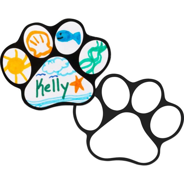 Really Good Stuff Ready-to-Decorate Student Name Paw-Print Magnets - 32 Magnets - Image 3