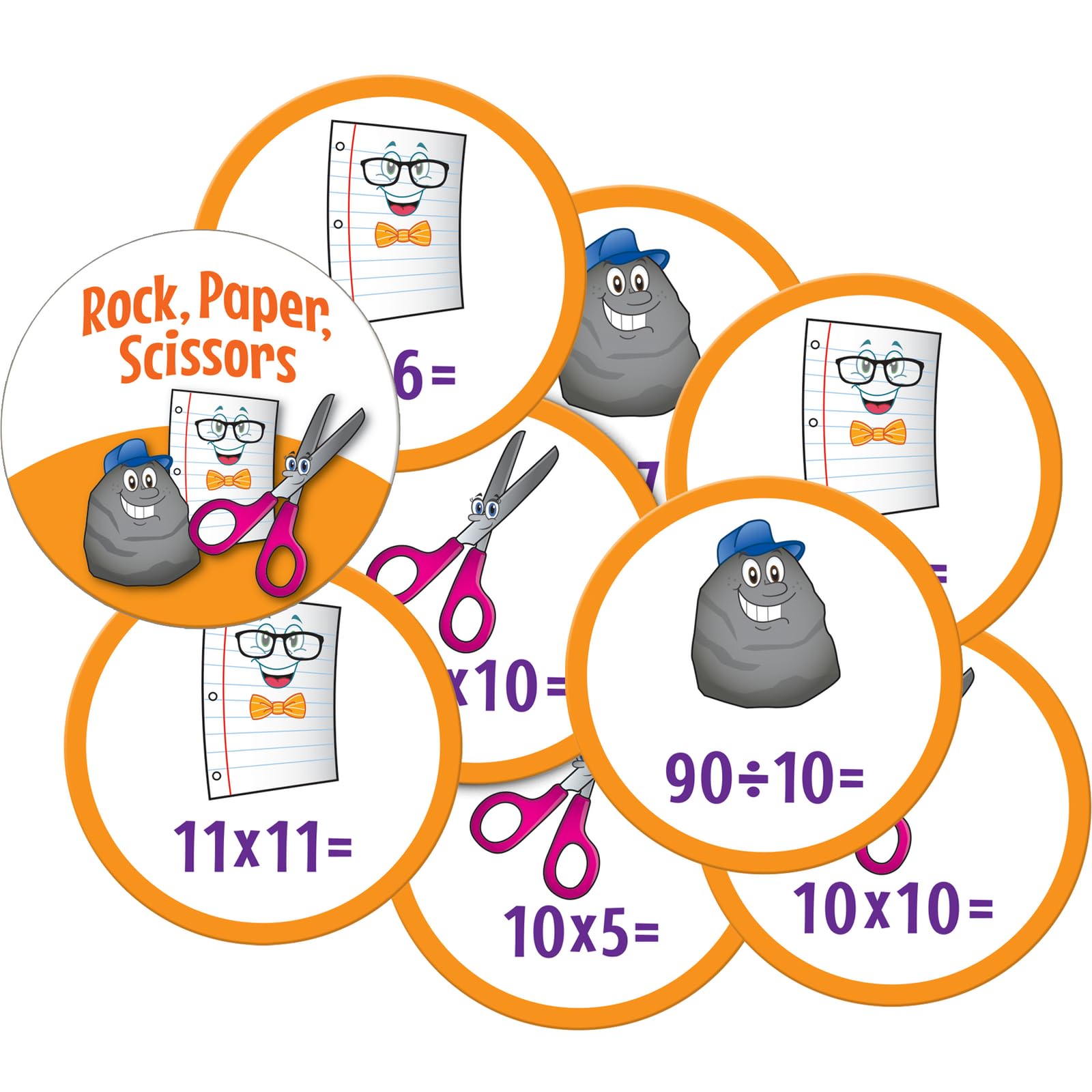 Really Good Stuff Rock, Paper, Scissors Math Game - Multiplication and Division - 1 Game