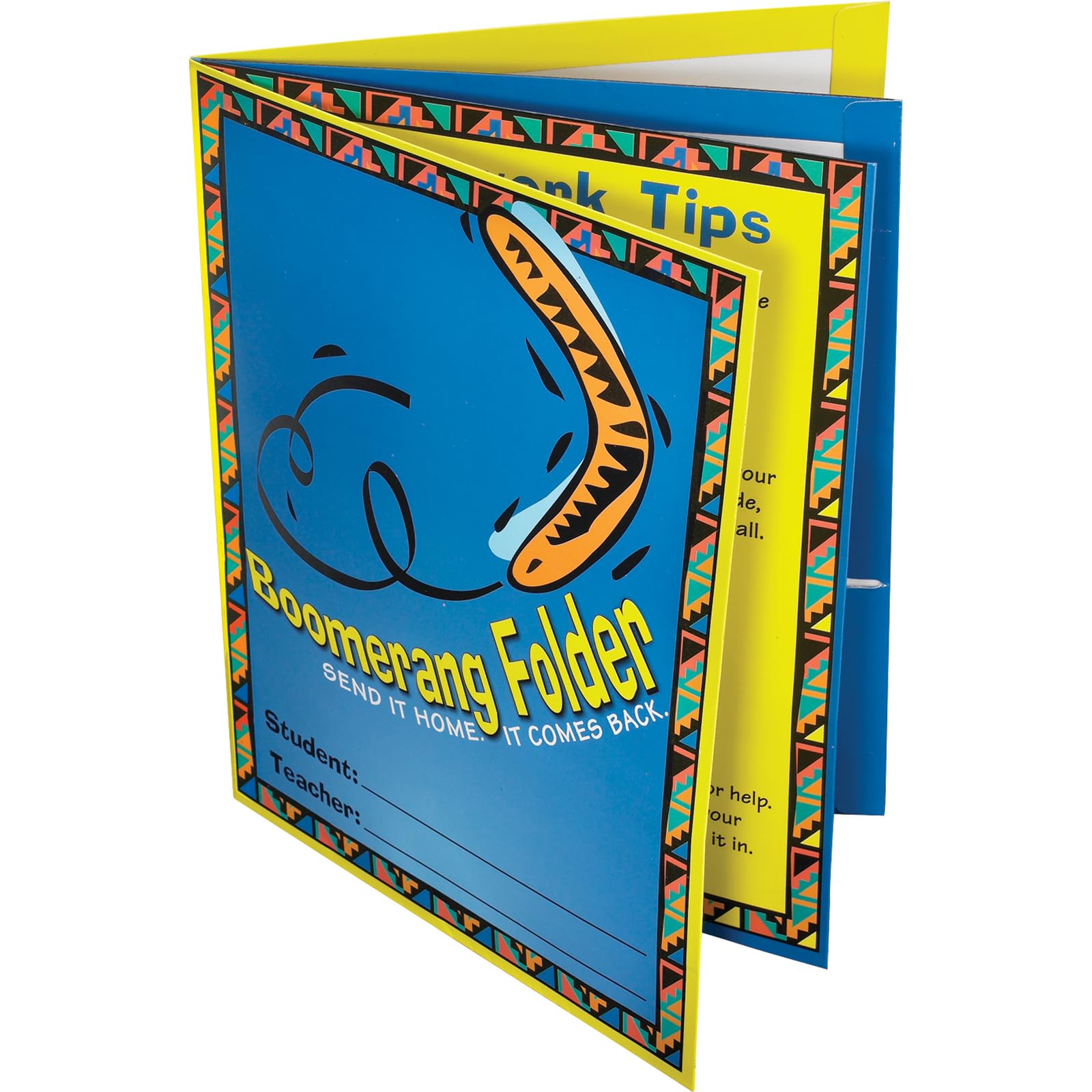 Really Good Stuff Send It Home-It Comes Back Boomerang (12-Pack) Four Pocket Informational Folders for Classroom: Durable Teacher Supplies and Student Folders for Organized Learning and Communication